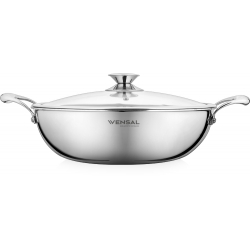 Вок с крышкой Vensal  Le Chef трехслойный из нерж стали 26см VS1534