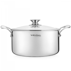 Кастрюля с крышкой Vensal  Le Chef трехслойная из нержавеющей стали 6,3л (26см) 1533VS